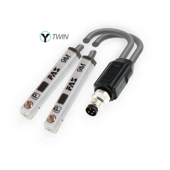 NPN常开、Y-Twin®、可在SMC C型槽（圆槽）固定， 带M8公头直型 (4针)、4SC061-xxx