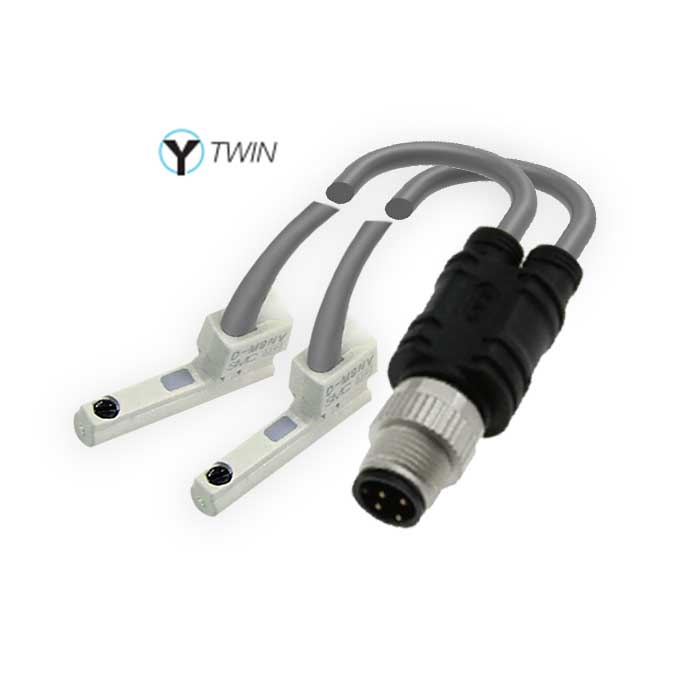 NPN常开、Y-Twin®、可在SMC C型槽（圆槽）固定， 带M12公头直型 (4针)、4SC341-xxx