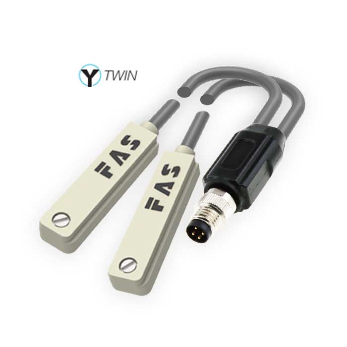 NPN常开、Y-Twin®、可在 AirTAC T型槽固定， 带M8公头直型 (4针)、6AT061-xxx