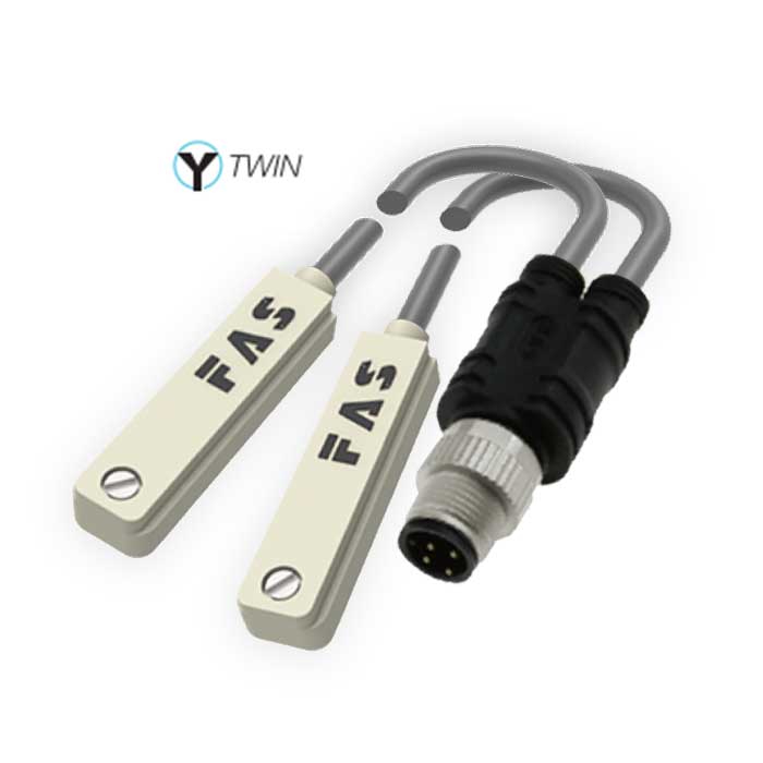 NPN常开、Y-Twin®、可在 AirTAC T型槽固定， 带M12公头直型 (4针)、6AE141-xxx