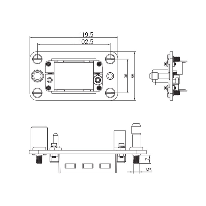  Inch-size rectangular Multi-connector H16B-M4-F