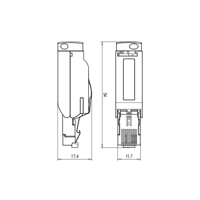 RJ45 straight male、Insulation displacement  connection technology、Metal shielding 、0CF161 