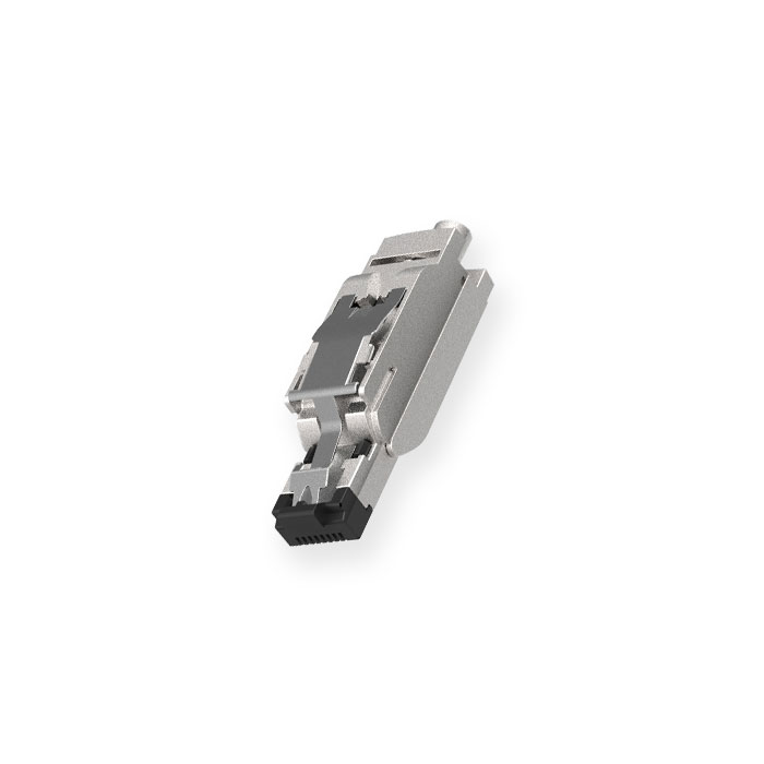 RJ45 straight male、Insulation displacement  connection technology、Metal shielding 、0CF161 