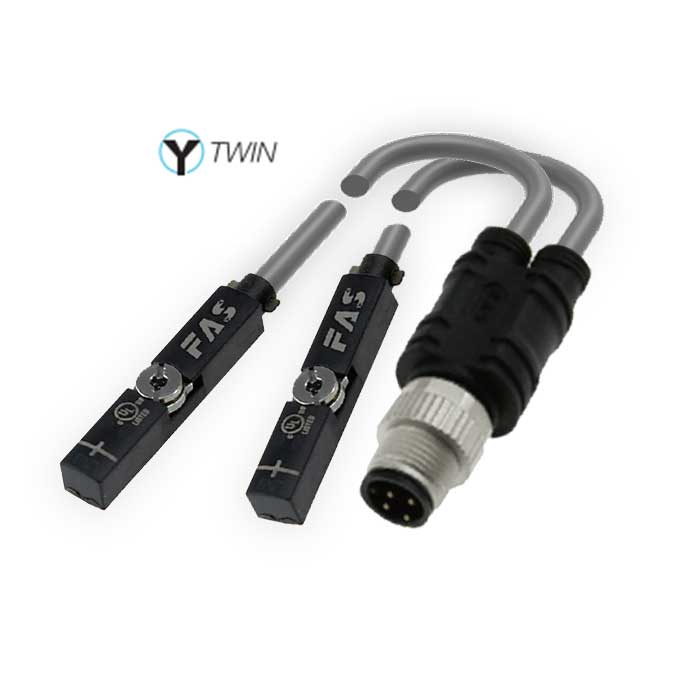 NPN常开、Y-Twin®、可在Festo&SMC T型槽固定,带M12插头的电缆(4针)、4FT141-XXX