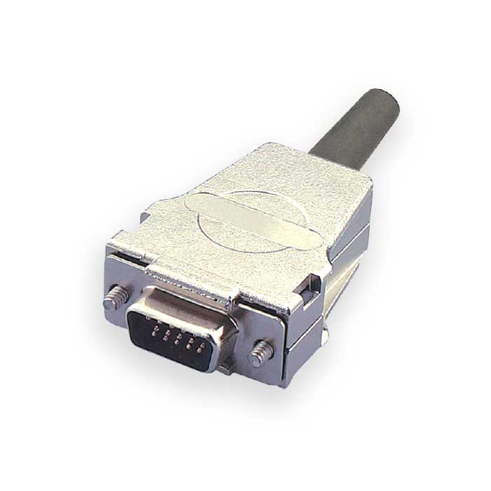D-SUB 9 Pin 连接器、公头、压接式、屏蔽、180°出线、FMK1G-109-MC、900109