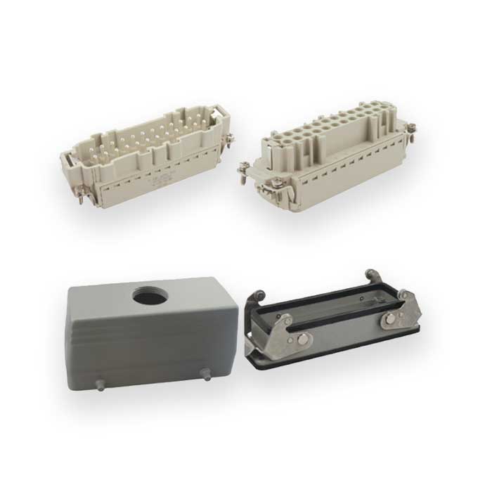 HE series 24 circuits 500V,16A、Shrapnel crimping、Open hole ejection、09124102125