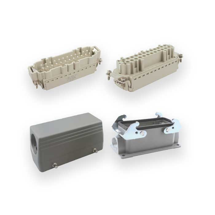 HE series 24 circuits 500V,16A、Shrapnel crimping、Surface side out、09124103225