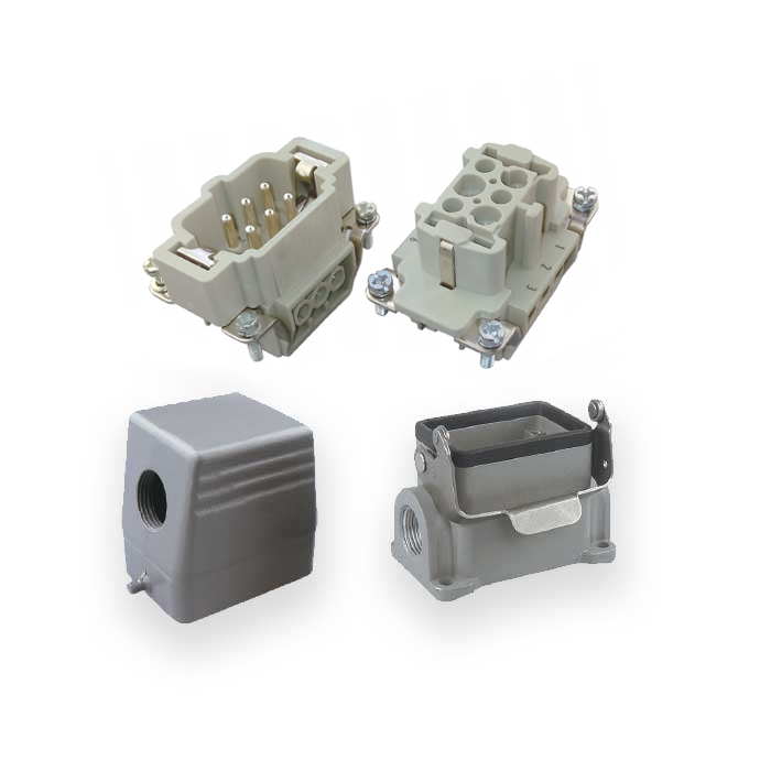 HE series 6 circuits 500V,16A、Screw crimp、Surface side out、09006103220