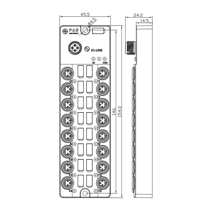 M8接口、IO-Link Hub、16DI、PNP、00B316