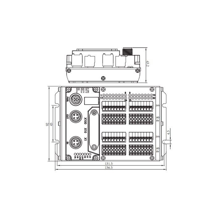 EtherCAT protocol, IP20, 32 DI/DO, PNP, adaptive,  Terminal type, Remote module, 009E53