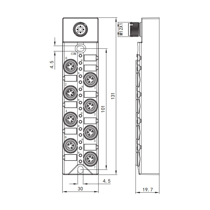 M8 interface、IO-Link Hub、16DI、PNP、00B311