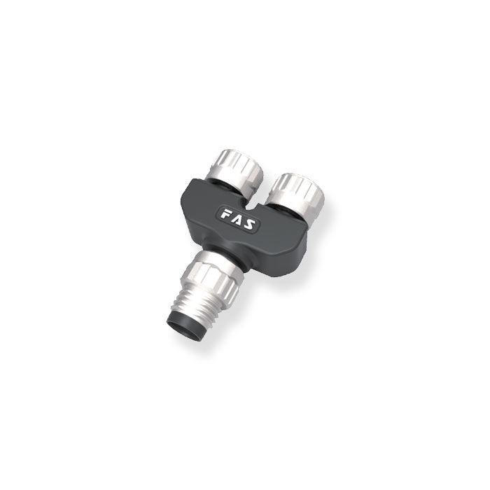 M8 4Pin 公头 转 2xM8 3Pin 母头、Y型连接器、633301