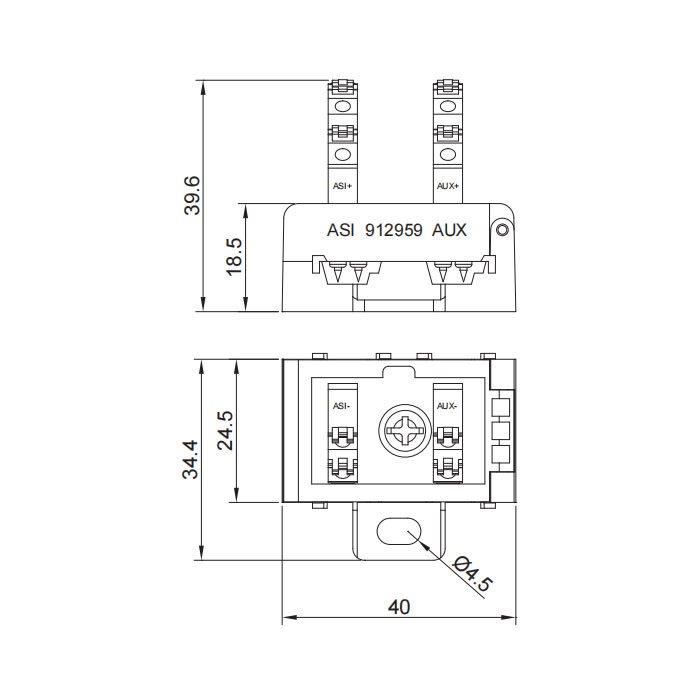 AS-i分线器、绝缘层刺破连接技术 / 直插式端子、912959