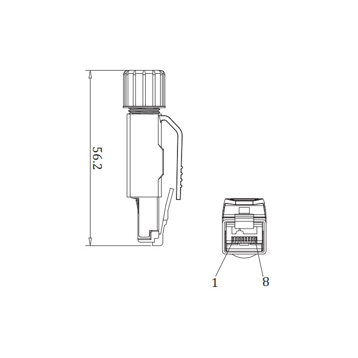RJ45、直型公头、绝缘层刺破连接技术、0CF063