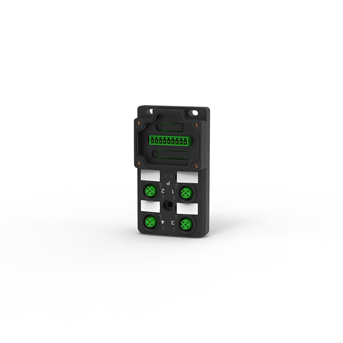M12分线盒、单通道、Without LED、4端口分体式、PCB端子、24W409
