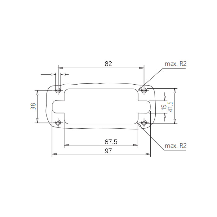  Inch-size rectangular Multi-connector H10B-M3-F