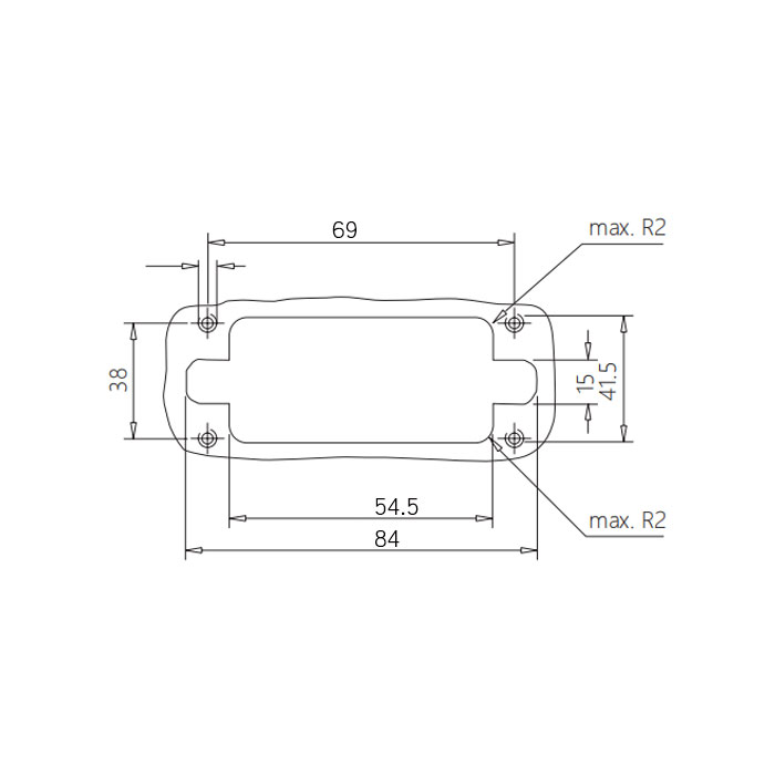  Inch-size rectangular Multi-connector H6B-M2-M