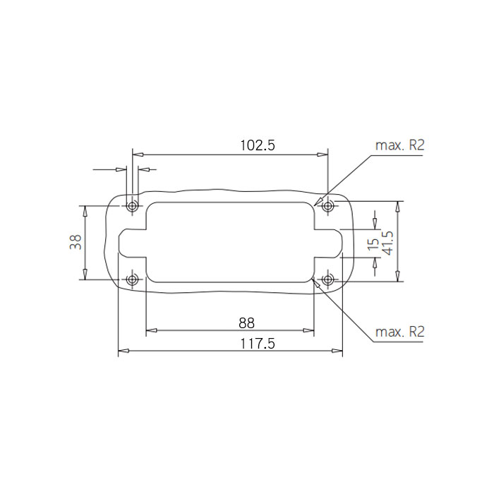  Inch-size rectangular Multi-connector H16B-M4-F