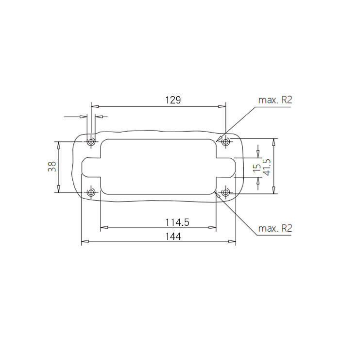  Inch-size rectangular Multi-connector H24B-M6-F