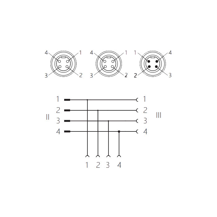  7/8" 4Pin公头/2x 7/8" 4Pin母头、T型三通、0PI444