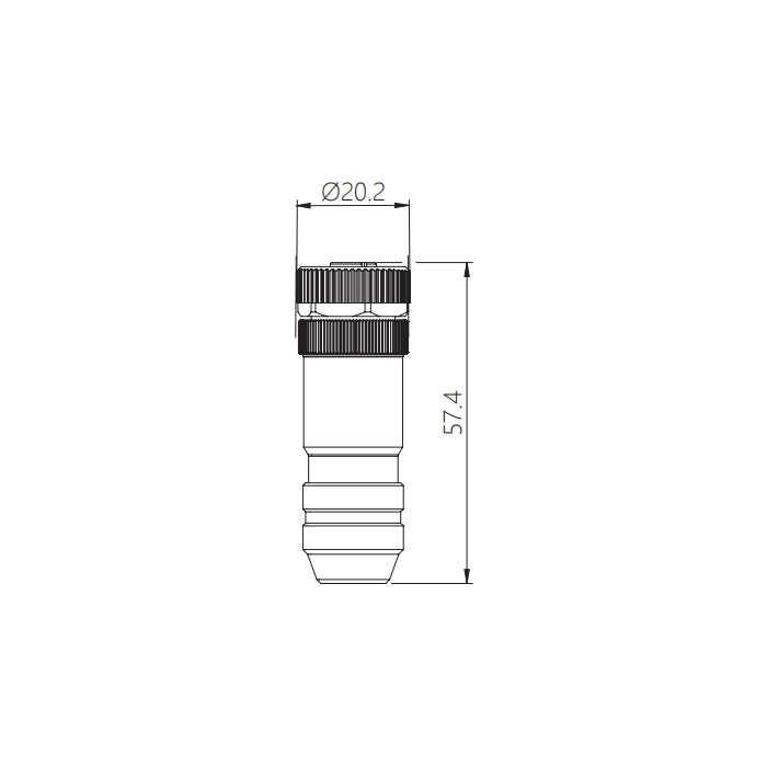 M12 4 Pin、Straight type female、Screw connection、Metal shielding、64F441 