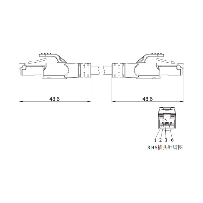 RJ45公头直型转RJ45公头直型、双端预铸PVC非柔性电缆、带屏蔽、黄色护套、0C4208-XXX
