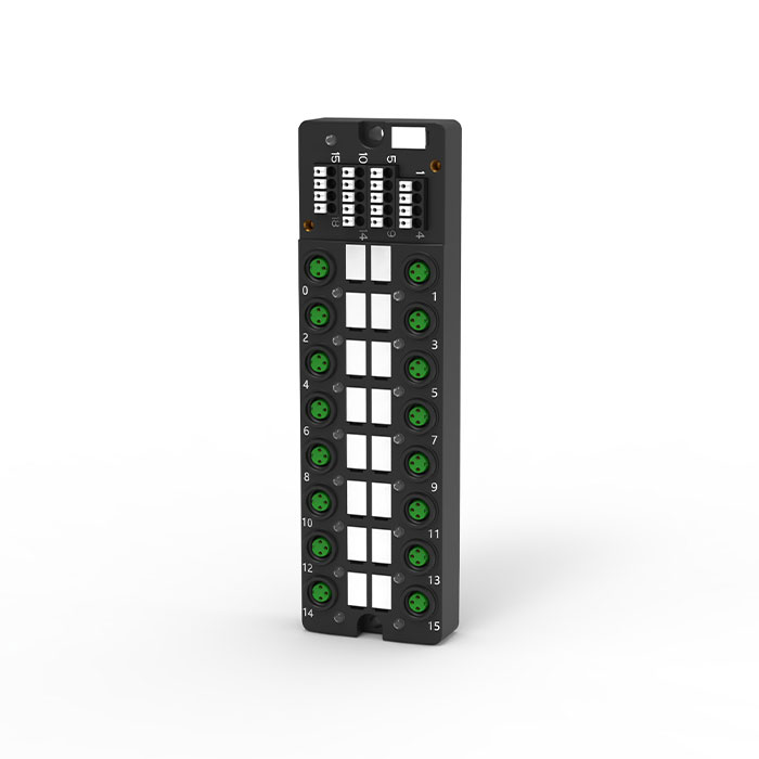 M8分线盒、单通道、NPN、16端口分体式、带LED 、带顶盖和电缆 、23NT16