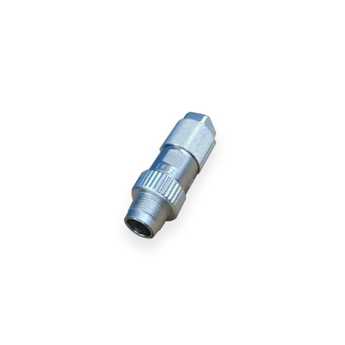 M12 8Pin 公头直型、X-coded、压接技术、金属屏蔽、Ethernet Cat.6a 10Gbps、0CF201