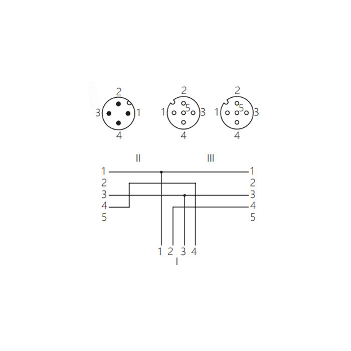 M12 4Pin公头转 2xM12 3Pin 母头90°、Y型预铸PVC非柔性电缆、灰色护套、64E443-XXX