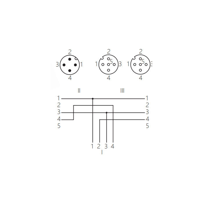 M12 4Pin公头/2xM12 3Pin母头、Y插头、预铸防焊渣PUR柔性电缆、橙色护套、64T163-XXX