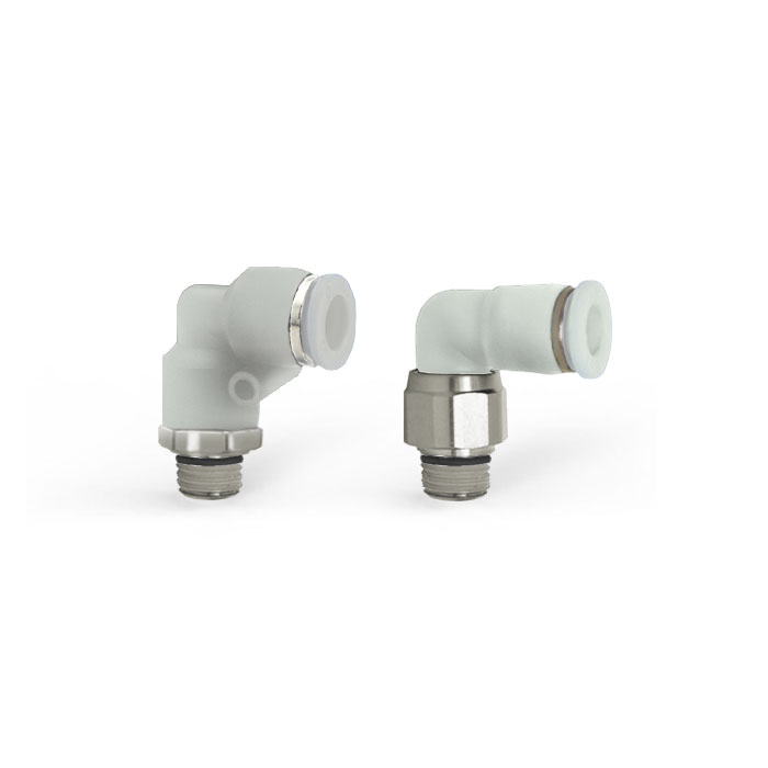 直角外螺纹G1/8、气管接头(黑/白)、用于气管Φ8 mm、PL8-01-G