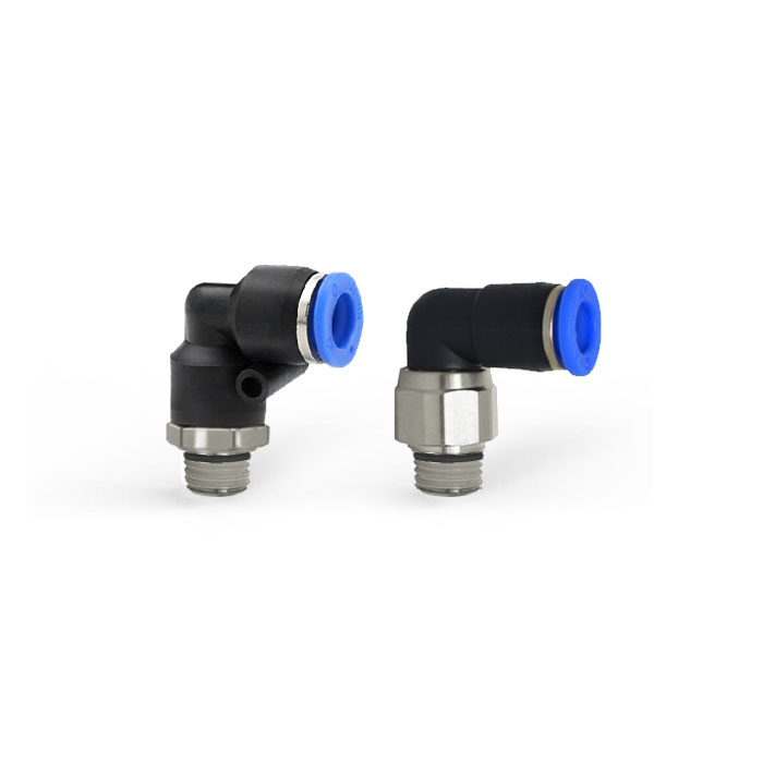 直角外螺纹G1/8、气管接头(黑/白)、用于气管Φ8 mm、PL8-01-G