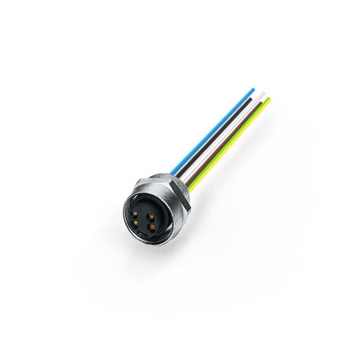 7/8”4Pin、母头直型、法兰插座、预铸UL电子线、0PI941-XXX 