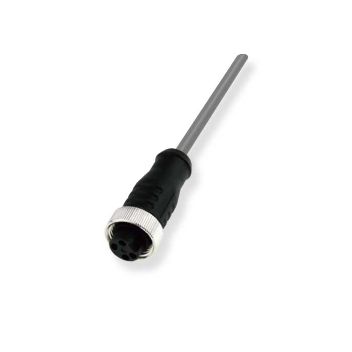 7/8 4Pin、母公头直型、单端预铸PVC非柔性电缆、灰色护套、0PI161-XXX