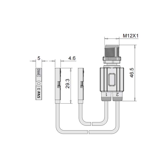 NPN常开、Y-Twin®、可在Festo&SMC T型槽固定,带M12插头的电缆(4针)、4FT141-XXX