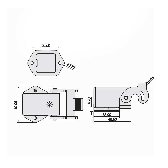 Lower shell、Open hole installation (side exit type)、H3A-AGS、09200030820