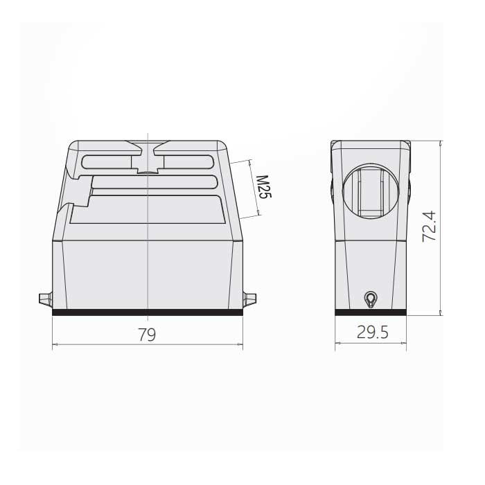 Upper shell、Side cable entry、H16A-TSH-M25、19200160546