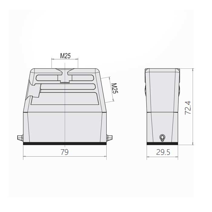 Upper shell、 Top cable entry、H16A-TGH-M25、19200160446
