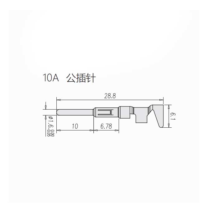 10A镀银、DD卷皮针、公插针、线径0.5-1.5mm²、DDAM-50、09160243001-2