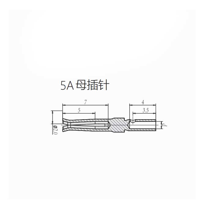 5A镀金、冷压针、母插针、线规0.33-0.52mm²、DAF-33、09670008476