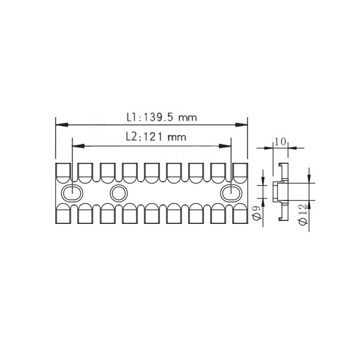 FAS-ZL线缆整理板(塑料)、9锯齿、FAS-ZL140-S、900337