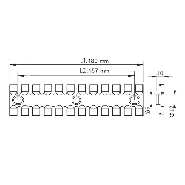 FAS-ZL线缆整理板(塑料)、12锯齿、FAS-ZL180-S、900338