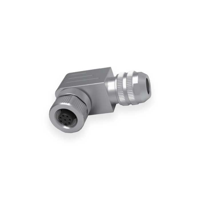 M12 8Pin、母头90°、螺钉连接、金属屏蔽、64F641 