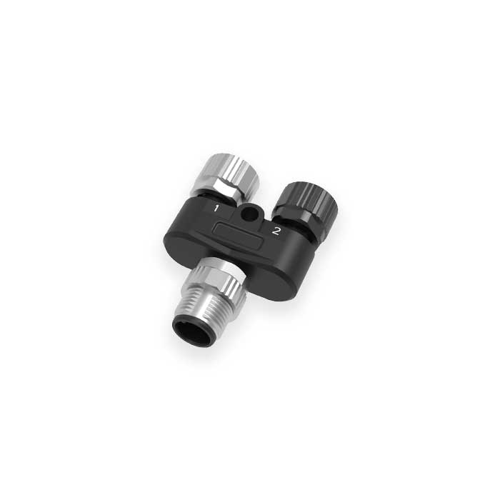 M12 5Pin公头 转 2xM12 4Pin母头、Y型插接器、644441