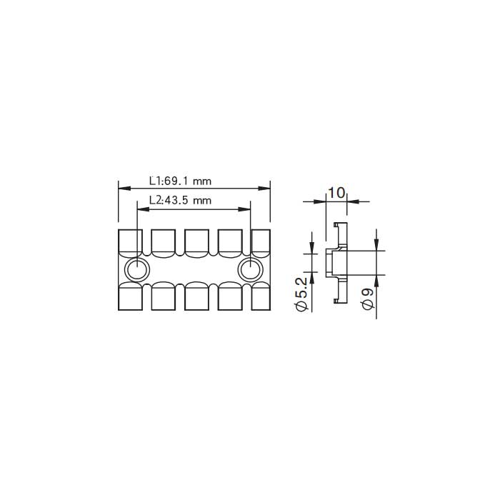 FAS-ZL线缆整理板(塑料)、5锯齿、FAS-ZL70-S、900333