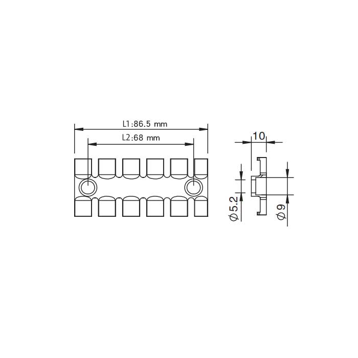 FAS-ZL cable management plate (plastic)、6 sawtooth、FAS-ZL87-S、900334