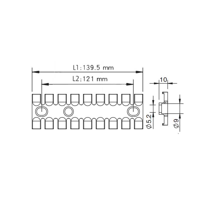 FAS-ZL线缆整理板(塑料)、9锯齿、FAS-ZL140-S、900337