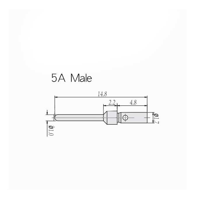 5A gold plated cold press pin、Male、Wire diameter 0.25-0.56mm²、DAM-33、09670008576