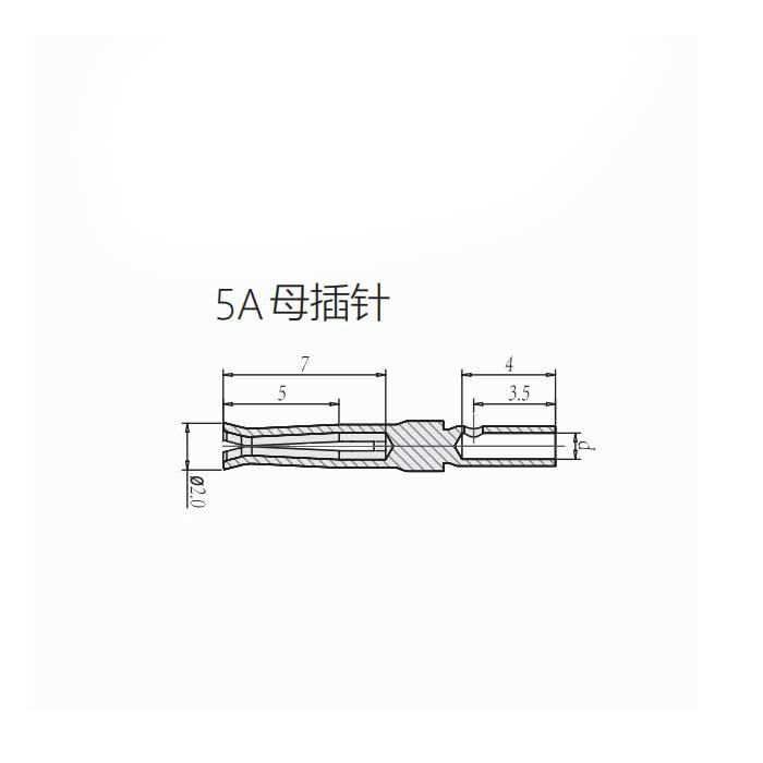 5A镀金、冷压针、母插针、线规0.33-0.52mm²、DAF-33、09670008476