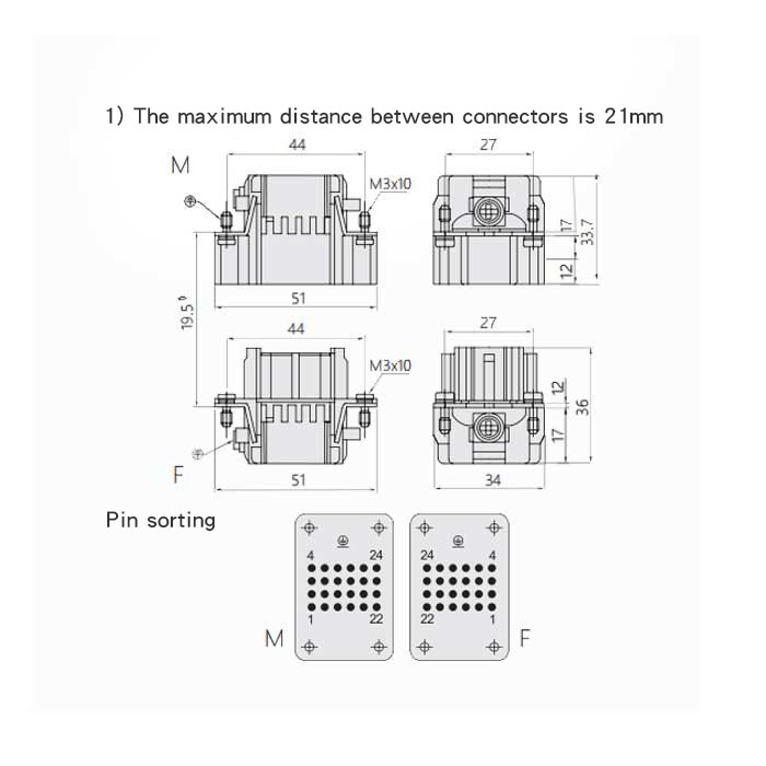 Male core piece、Cold crimping、Suitable for H6B shell、HDD-024-M、09160243001